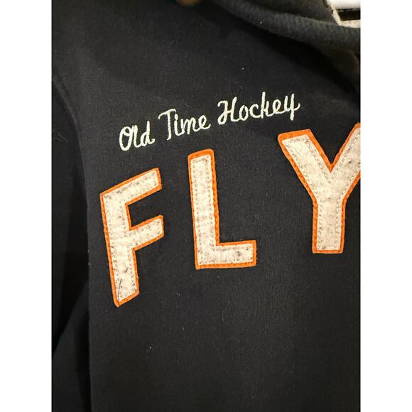 VTG NHL Philadelphia Flyers Old Time Hockey Full Zip Hoodie Sweatshirt Black L - Picture 7 of 14